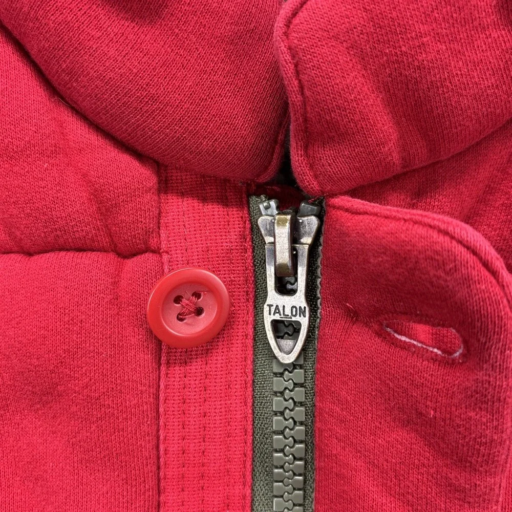 Vintage Polo Ralph Lauren Puffer Vest Gilet Mens XL Full Zip Button Lined Red